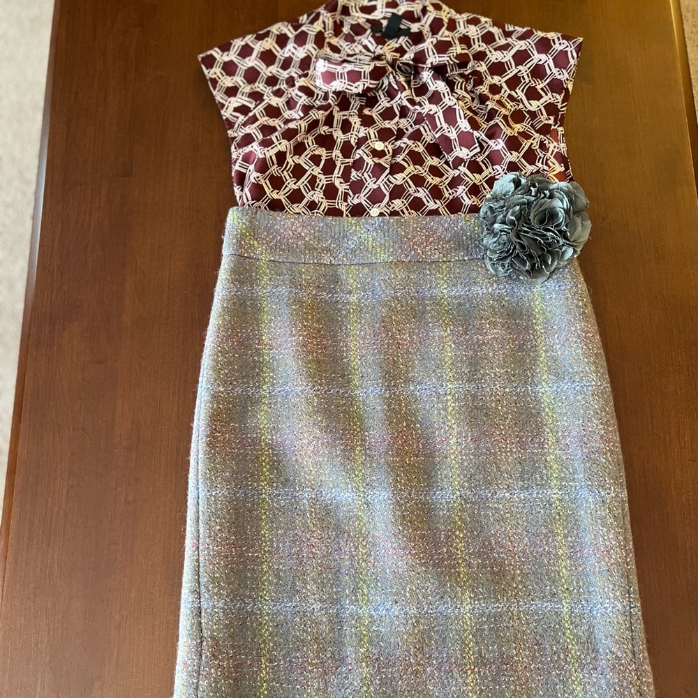J. Crew Wool Sunnie Pencil Skirt in Blue
